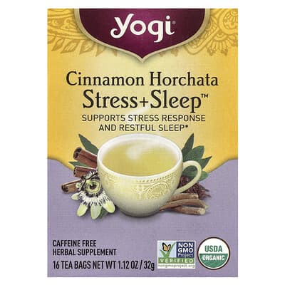 Stress + Sleep™, Cinnamon Horchata, Caffeine Free, 16 Tea Bags, 1.12 oz (32 g)