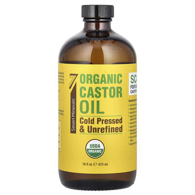 Seven Minerals Organic Castor Oil, 16 fl oz (473 ml) органическое касторовое масло