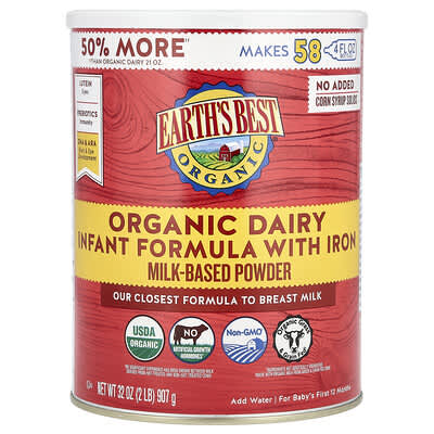 Organic Dairy Infant Formula with Iron, For Baby's First 12 Months, 32 oz (907 g)