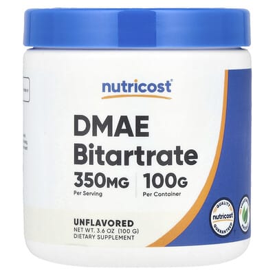 DMAE Bitartrate, Unflavored, 3.6 oz (100 g) диманола битартрат