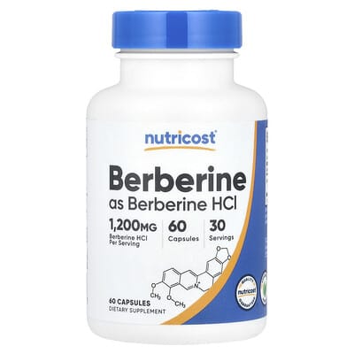 Berberine, 60 Capsules (600 mg per Capsule)