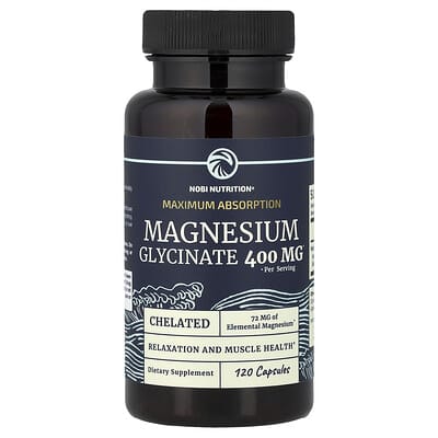 Magnesium Glycinate, Maximum Absorption, Chelated, 120 Capsules (200 mg per Capsule)