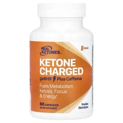 Real Ketones Ketone Charged, goBHB Plus Caffeine, 60 капсул