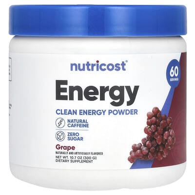 Nutricost Порошок Energy Clean Energy Grape, 10.7 Oz