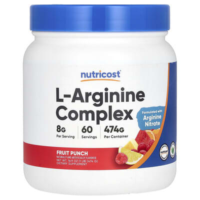 Комплекс L-Arginine, фруктовый пунш, 16.9 oz (474 g)