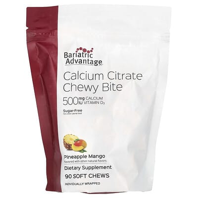 Calcium Citrate Chewy Bite, Sugar-Free, Pineapple Mango, 90 Soft Chews