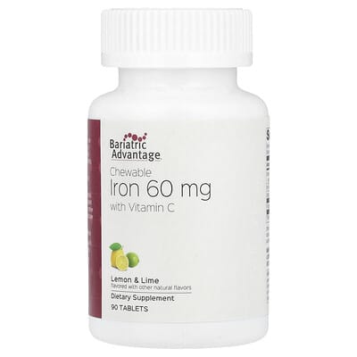 Железо с витамином C, лимон и лайм, 60 mg, 90 таблеток