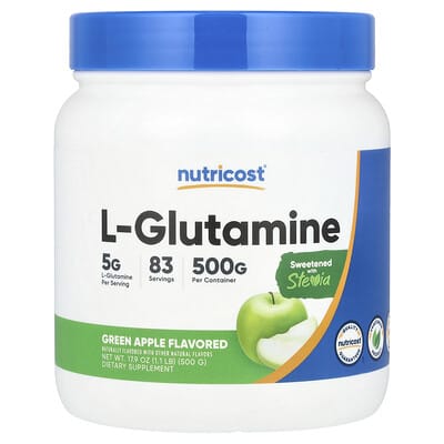 Nutricost L-Glutamine, Green Apple, 17.9 oz (500 g)