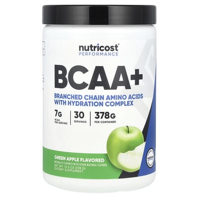 Performance, BCAA+, зеленое яблоко, 13.5 oz (378 g)