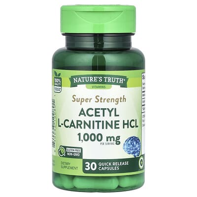 Nature's Truth Acetyl L-Carnitine HCL, Super Strength, 30 капсул (500 mg на капсулу)