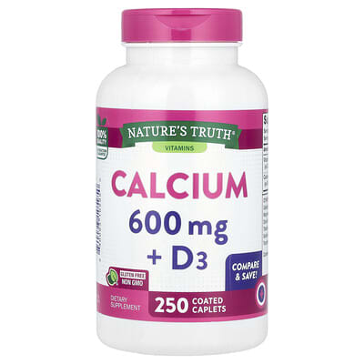 Кальций + D3, 250 покрытых таблеток Nature's Truth