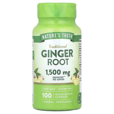 Ginger Root, 100 капсул быстрого высвобождения (750 mg на капсулу)