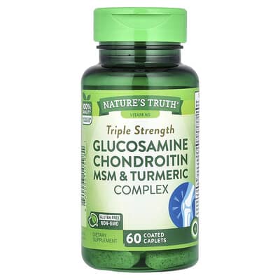 Комплекс с глюкозамином, хондроитином, MSM и куркумой Triple Strength, 60 покрытых таблеток