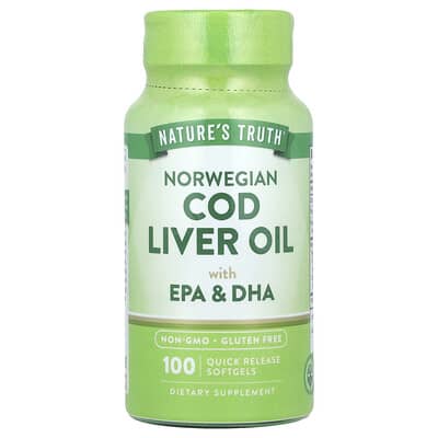 Norwegian Cod Liver Oil with EPA & DHA, 100 Quick Release Softgels