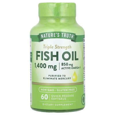 Nature's Truth Рыбий жир, Triple Strength, 1,400 mg, 60 мягких капсул