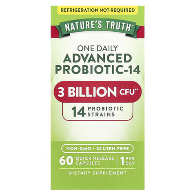 Nature's Truth One Daily Advanced Probiotic-14, 3 Billion CFU, 60 капсул