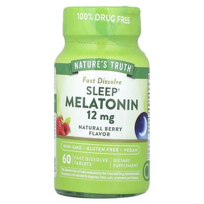 Мелатонин Sleep Natural Berry, 12 mg, 60 быстрорастворимых таблеток