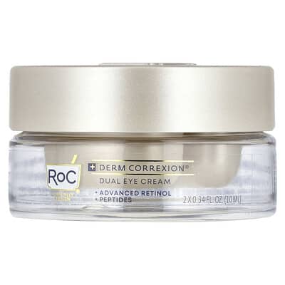 Двойной крем для глаз Derm Correxion®, с ретинолом и пептидами, без отдушек, 0.34 fl oz (10 ml) каждый