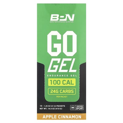 Go Gel, Endurance Gel, Apple Cinnamon, 10 пакетиков, 1.45 oz (41 g) каждый