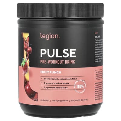 Pulse, Pre-Workout Drink, Fruit Punch, 1.08 lbs (490 g)