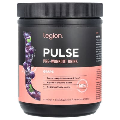 Pulse, Pre-Workout Drink, Grape, 1.08 lbs (492 g)
