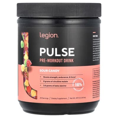 Pulse, Pre-Workout Drink, Sour Candy, 1.04 lbs (472 g)