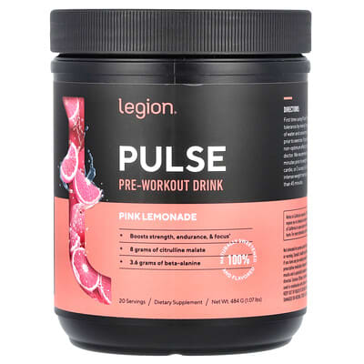 Pulse, Pre-Workout Drink, Pink Lemonade, 1.07 lbs (484 g)