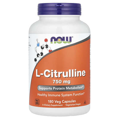 L-Citrulline, 750 mg, 180 вегетарианских капсул