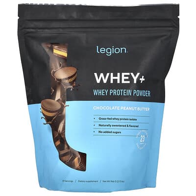 Сыворотка Whey+, Whey Protein Powder, Chocolate Peanut Butter, 2.13 lbs (966 g)