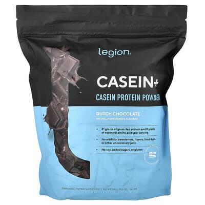 Порошок Casein+, Casein Protein Powder, Dutch Chocolate, 1.56 lbs (710 g)