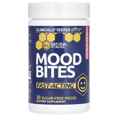 Mood Bites, цитрусовый персик, 30 безсахарных кусочков