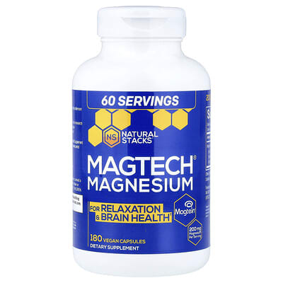 MagTech® Магний, 180 веганских капсул (66.6 mg на капсулу)