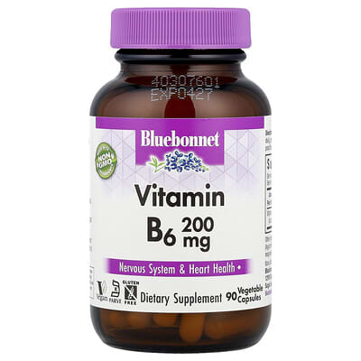 Vitamin B6, 200 mg, 90 Vegetable Capsules