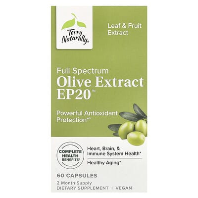 Экстракт оливы Terry Naturally Full Spectrum EP20™, 60 Capsules