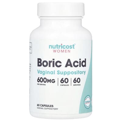 Women, Boric Acid, Vaginal Suppository, 600 mg , 60 Capsules
