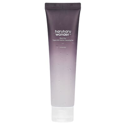 Haruharu Wonder® Очищающий гель с черным рисом и AHA, без отдушки, 3.38 fl oz (100 ml)