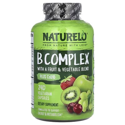 B Complex с фруктово-овощной смесью, плюс CoQ10, 240 вегетарианских капсул