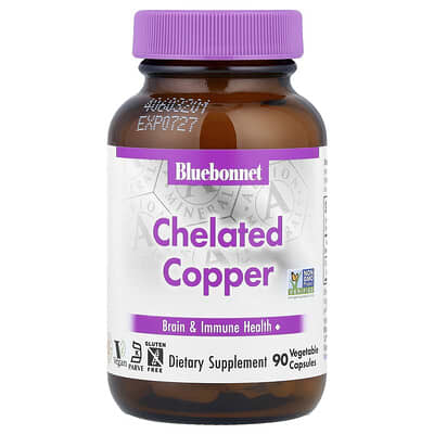 Bluebonnet Nutrition хелатная медь, 3 mg, 90 растительных капсул