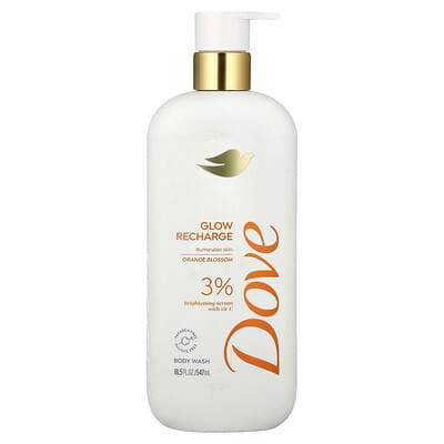 Dove Glow Recharge, гель для душа, цветок апельсина, 18.5 fl oz (547 ml)