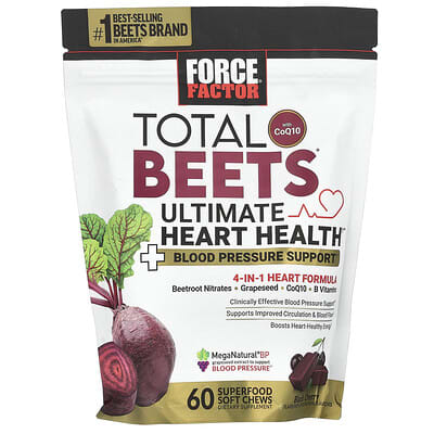 Force Factor Total Beets CoQ10 Black Cherry 60 жевательных капсул
