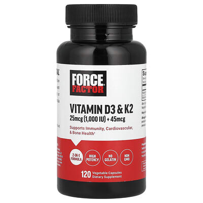 Vitamin D3 & K2 , 120 Vegetable Capsules