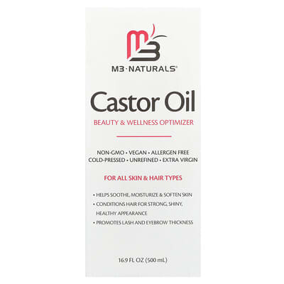 Касторовое масло M3, для всех типов кожи и волос, 16.9 fl oz (500 ml)