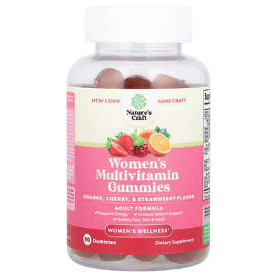 Nature's Craft Женские витаминные желейные конфеты, Orange, Cherry, & Strawberry, 90 шт.