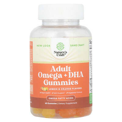 Nature's Craft Желейные витамины Omega 3-6-9 + DHA, лимон и апельсин, 60 шт.