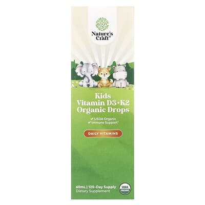 Детские органические капли Nature's Craft Vitamin D3 + K2 60 ml