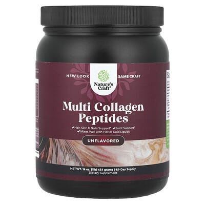 Мульти коллагеновые пептиды, без вкуса, 16 oz (454 g)