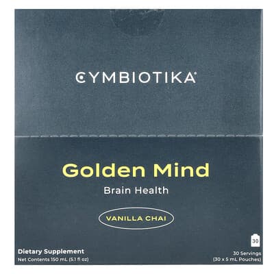 Golden Mind, для здоровья мозга, ванильный чай, 30 пакетиков, 5 ml каждый
