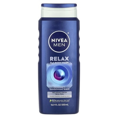 Мужской гель для душа Nivea Relax 3 in 1, Lavender + Sandalwood, 16.9 fl oz (500 ml)