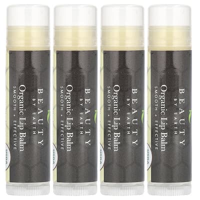 Organic Beeswax бальзам для губ, Vanilla Bean, 4 тюбика по 0.15 oz