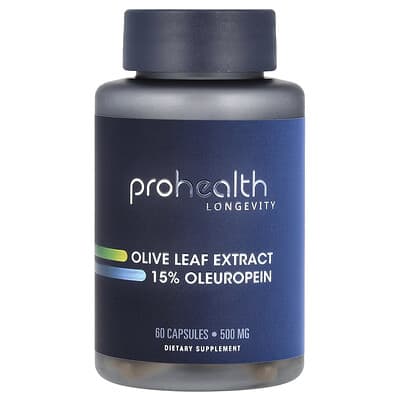 Экстракт листьев оливы 15% Oleuropein, 500 mg, 60 капсул